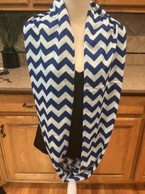Blue and White Infinity Scarf